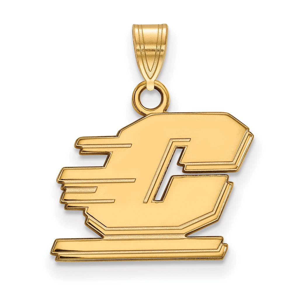 14k Yellow Gold Central Michigan U Small Pendant, Item P20553 by The Black Bow Jewelry Co.