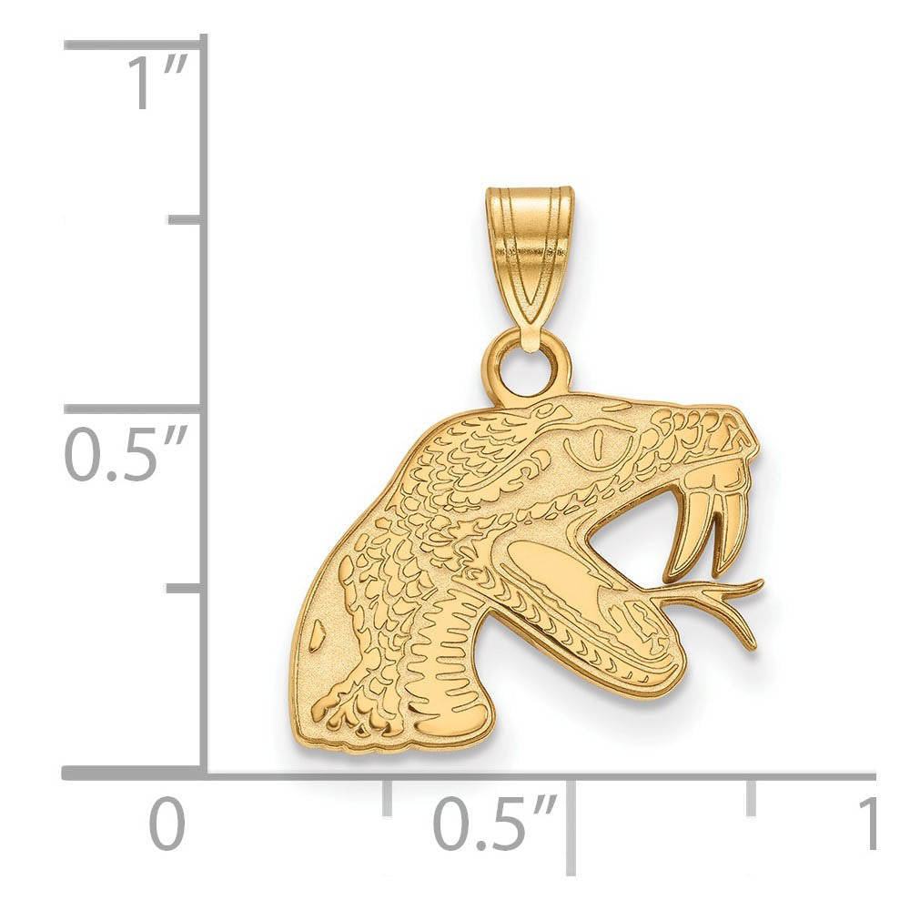 Alternate view of the 14k Yellow Gold Florida A&M U Small Pendant by The Black Bow Jewelry Co.