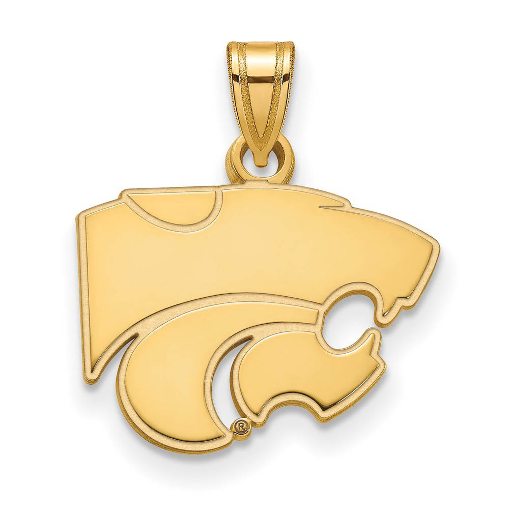14k Yellow Gold Kansas State Small Mascot Pendant, Item P20563 by The Black Bow Jewelry Co.
