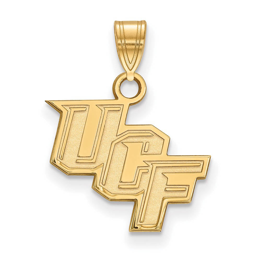 14k Yellow Gold Central Florida Small 'UCF' Pendant, Item P20577 by The Black Bow Jewelry Co.