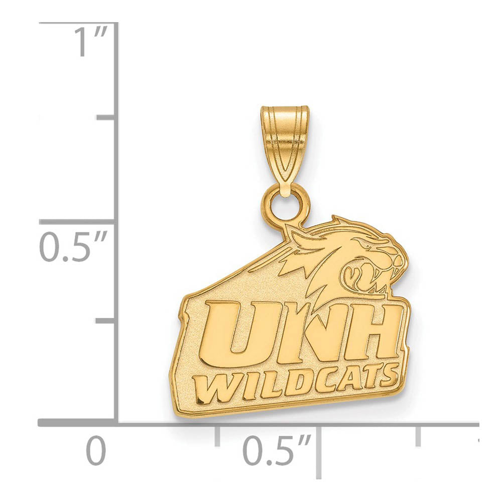 Alternate view of the 14k Yellow Gold U. of New Hampshire Small Logo Pendant by The Black Bow Jewelry Co.