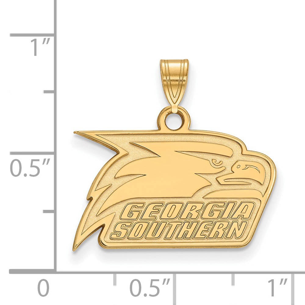 Alternate view of the 14k Yellow Gold Georgia Southern U Small Mascot Logo Pendant by The Black Bow Jewelry Co.