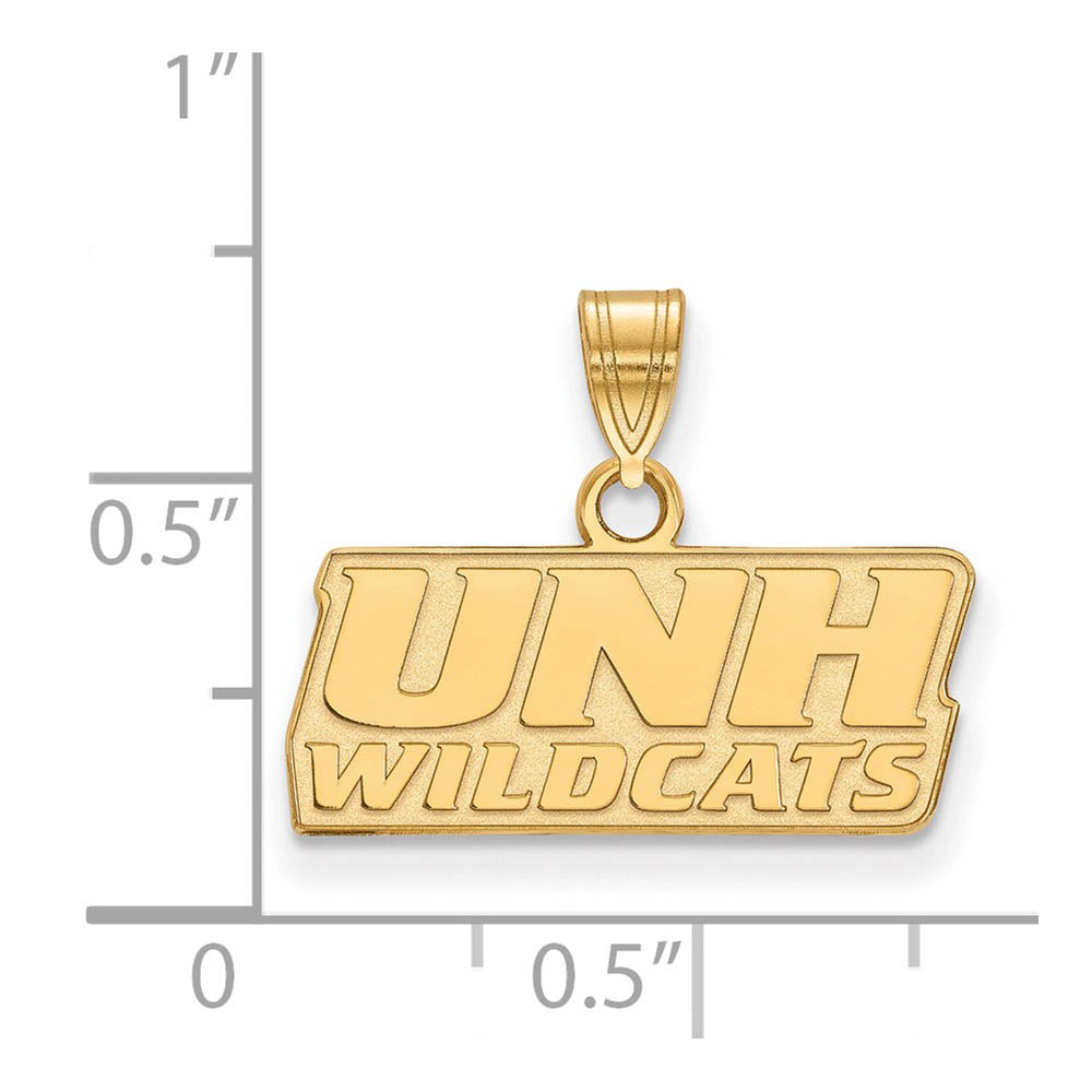 Alternate view of the 14k Yellow Gold U. of New Hampshire Small Pendant by The Black Bow Jewelry Co.