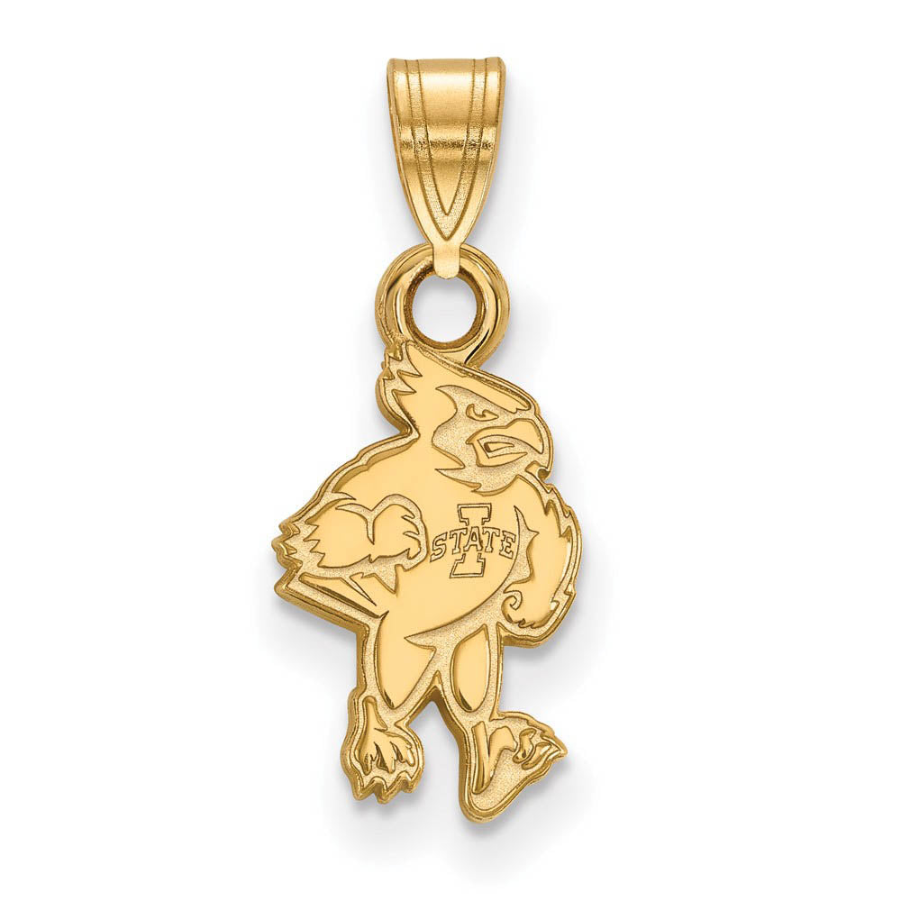 14k Yellow Gold Iowa State Small Mascot Pendant, Item P20631 by The Black Bow Jewelry Co.