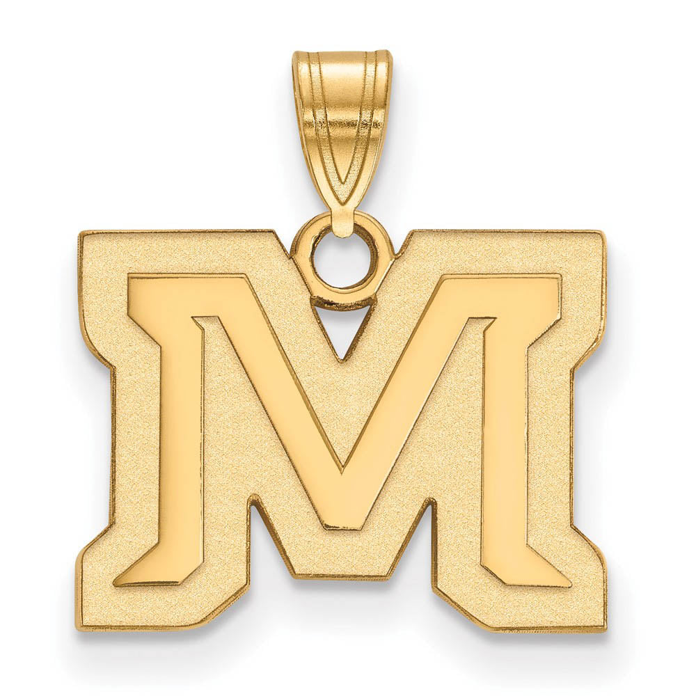 14k Yellow Gold Montana State Small 'M' Pendant, Item P20632 by The Black Bow Jewelry Co.