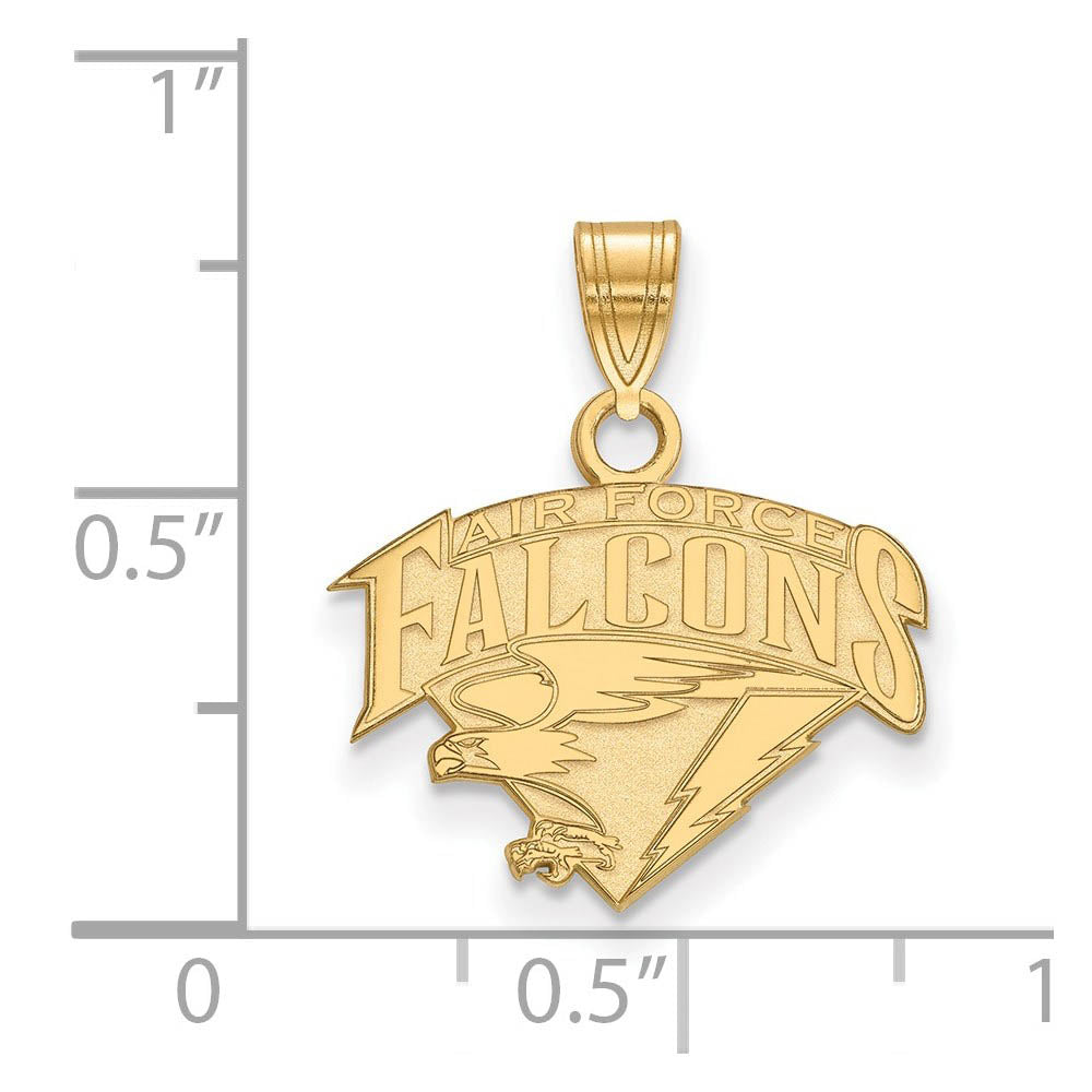Alternate view of the 14k Yellow Gold Air force Academy Small Logo Pendant by The Black Bow Jewelry Co.