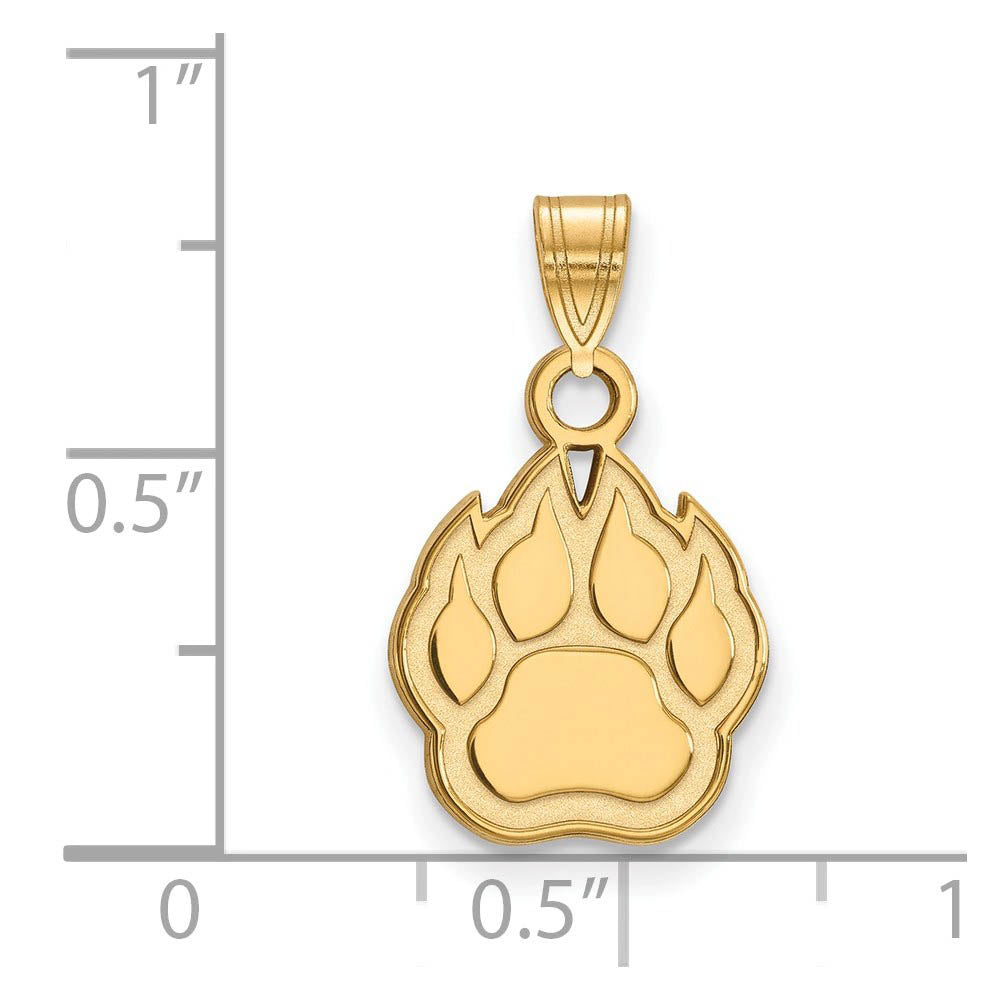Alternate view of the 14k Yellow Gold Northern Illinois U. Huskies Small Pendant by The Black Bow Jewelry Co.
