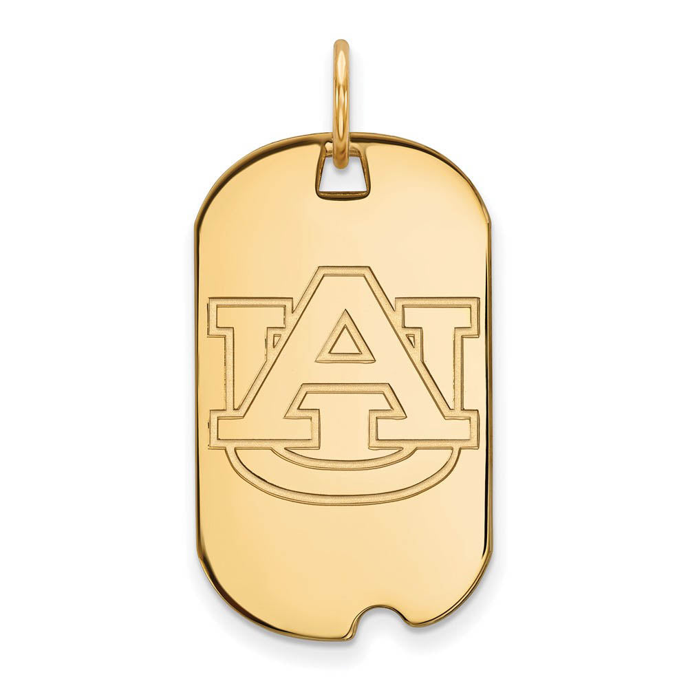 14k Yellow Gold Auburn U Dog Tag Pendant, Item P20659 by The Black Bow Jewelry Co.