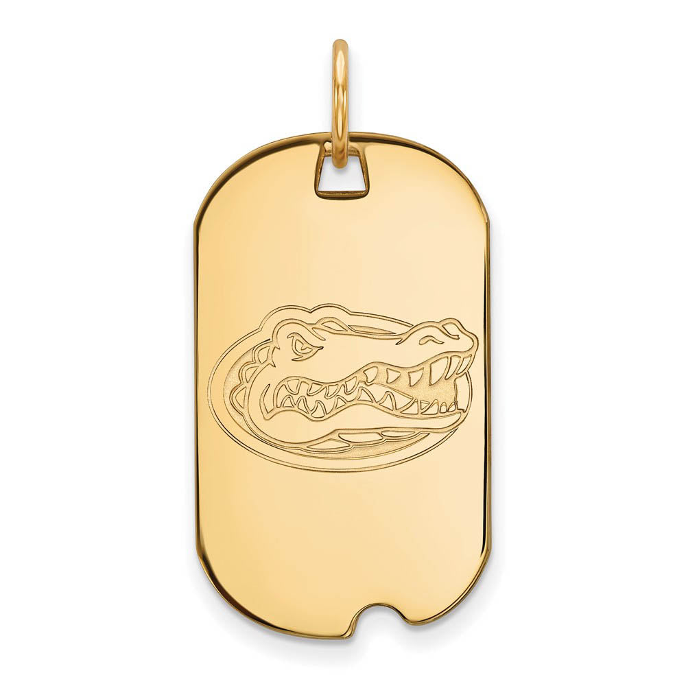 14k Yellow Gold U of Florida Dog Tag Pendant, Item P20667 by The Black Bow Jewelry Co.