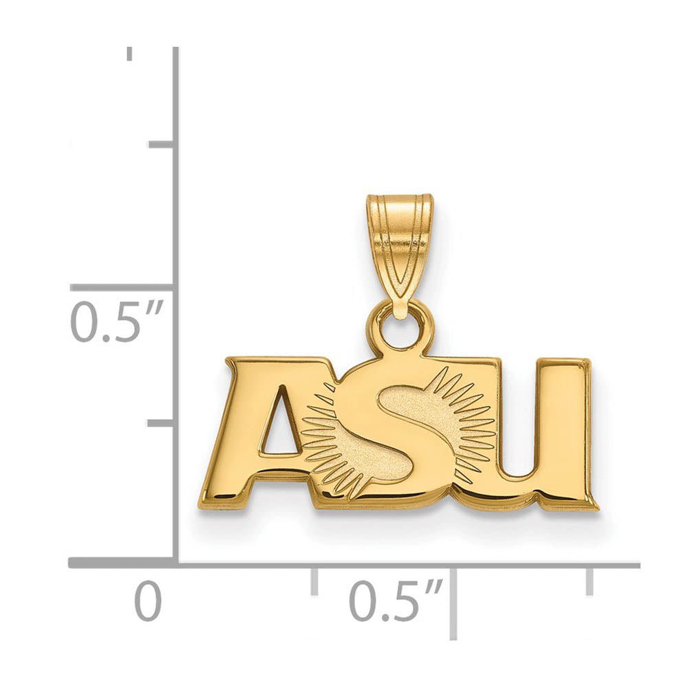 Alternate view of the 14k Yellow Gold Arizona State Small Pendant by The Black Bow Jewelry Co.