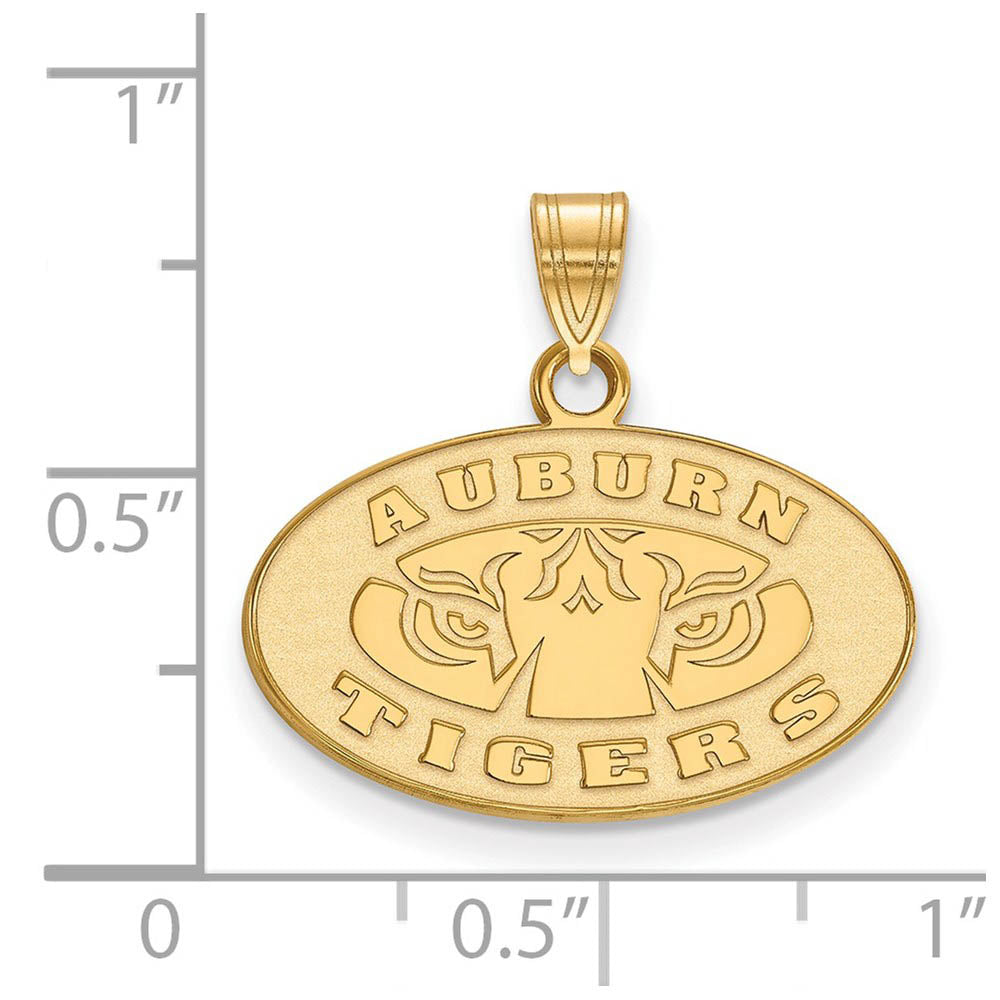 Alternate view of the 14k Yellow Gold Auburn U Small Oval Logo Pendant by The Black Bow Jewelry Co.