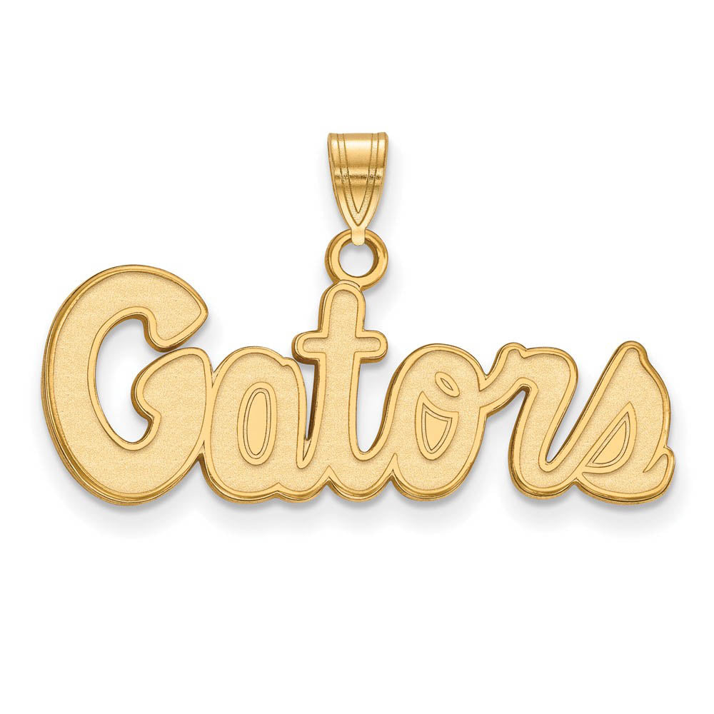 14k Yellow Gold U of Florida Small 'Gators' Pendant, Item P20695 by The Black Bow Jewelry Co.