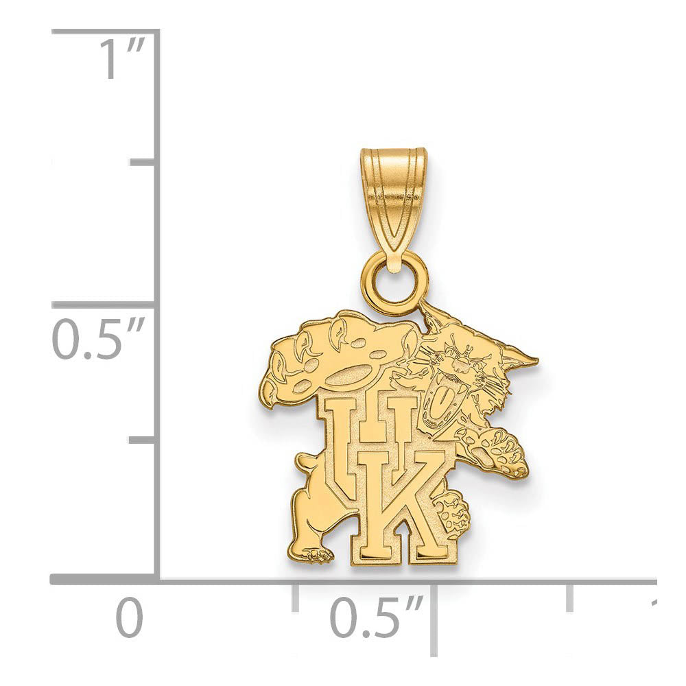 Alternate view of the 14k Yellow Gold U. of Kentucky Small Pendant by The Black Bow Jewelry Co.