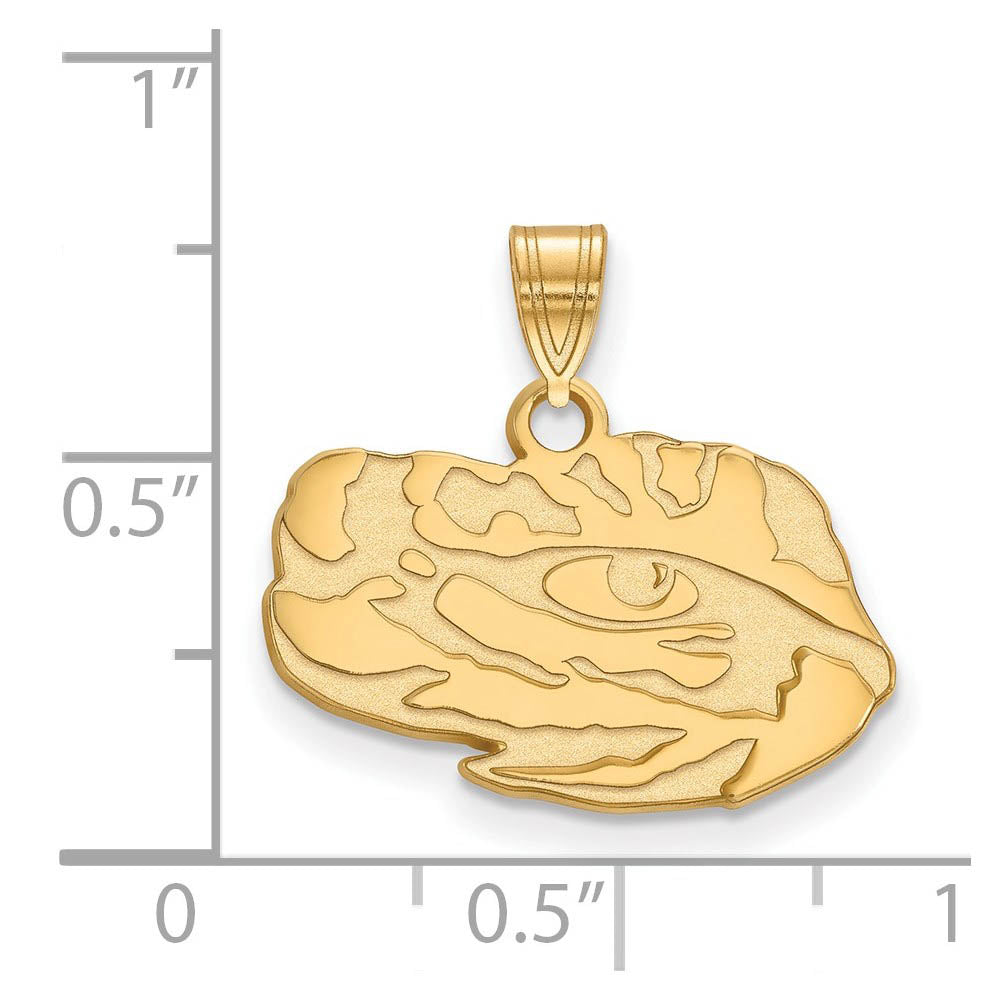 Alternate view of the 14k Yellow Gold Louisiana State Small Mascot Pendant by The Black Bow Jewelry Co.