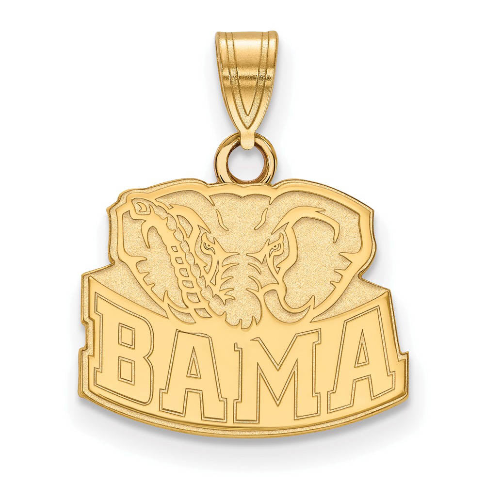 14k Yellow Gold U. of Alabama Small 'BAMA' Logo Pendant, Item P20728 by The Black Bow Jewelry Co.
