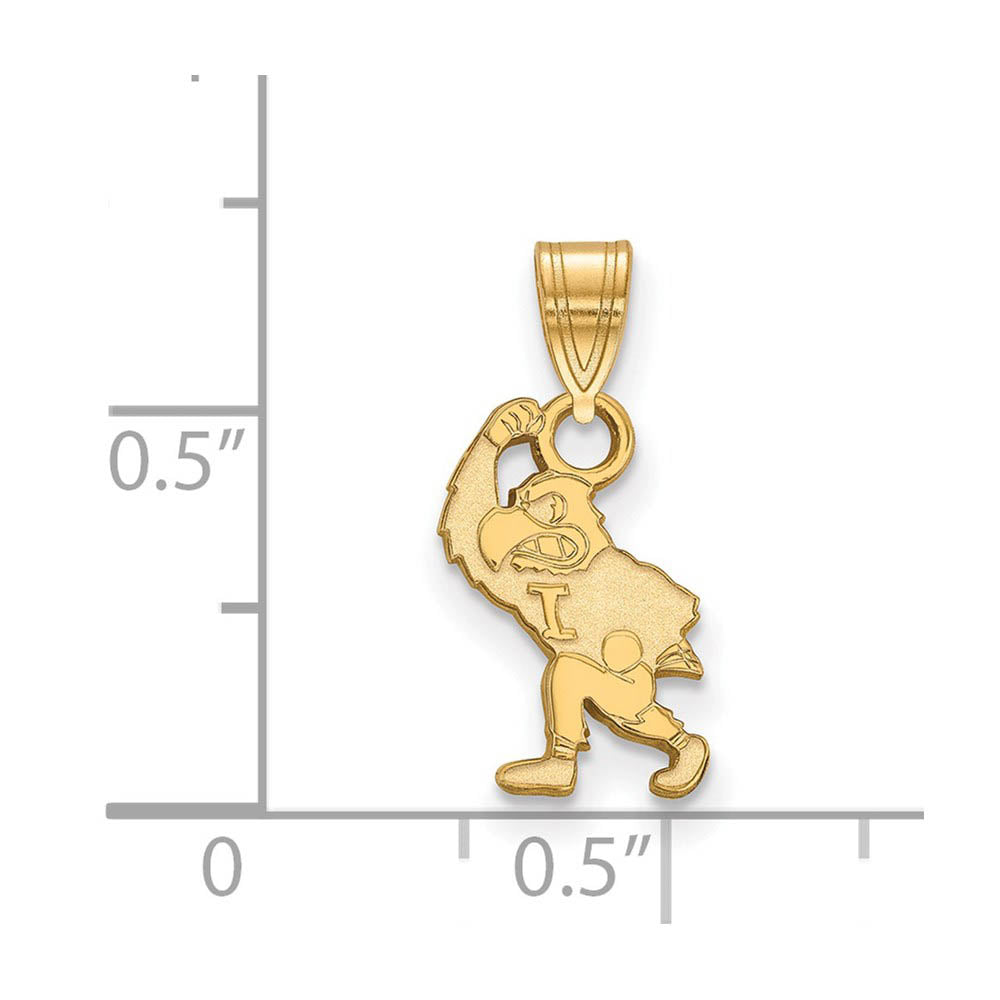 Alternate view of the 14k Yellow Gold U. of Iowa Small Pendant by The Black Bow Jewelry Co.