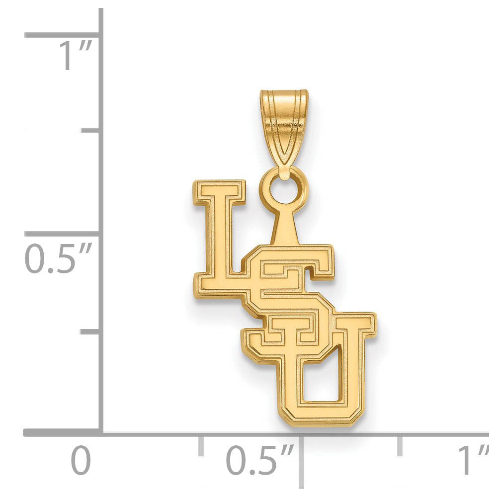 Alternate view of the 14k Yellow Gold Louisiana State Small Pendant by The Black Bow Jewelry Co.