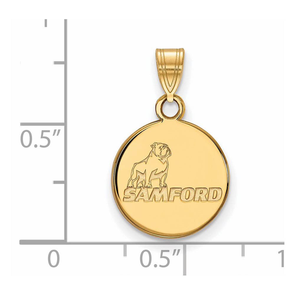 Alternate view of the 14k Gold Plated Silver Samford U. Small Mascot Logo Pendant by The Black Bow Jewelry Co.
