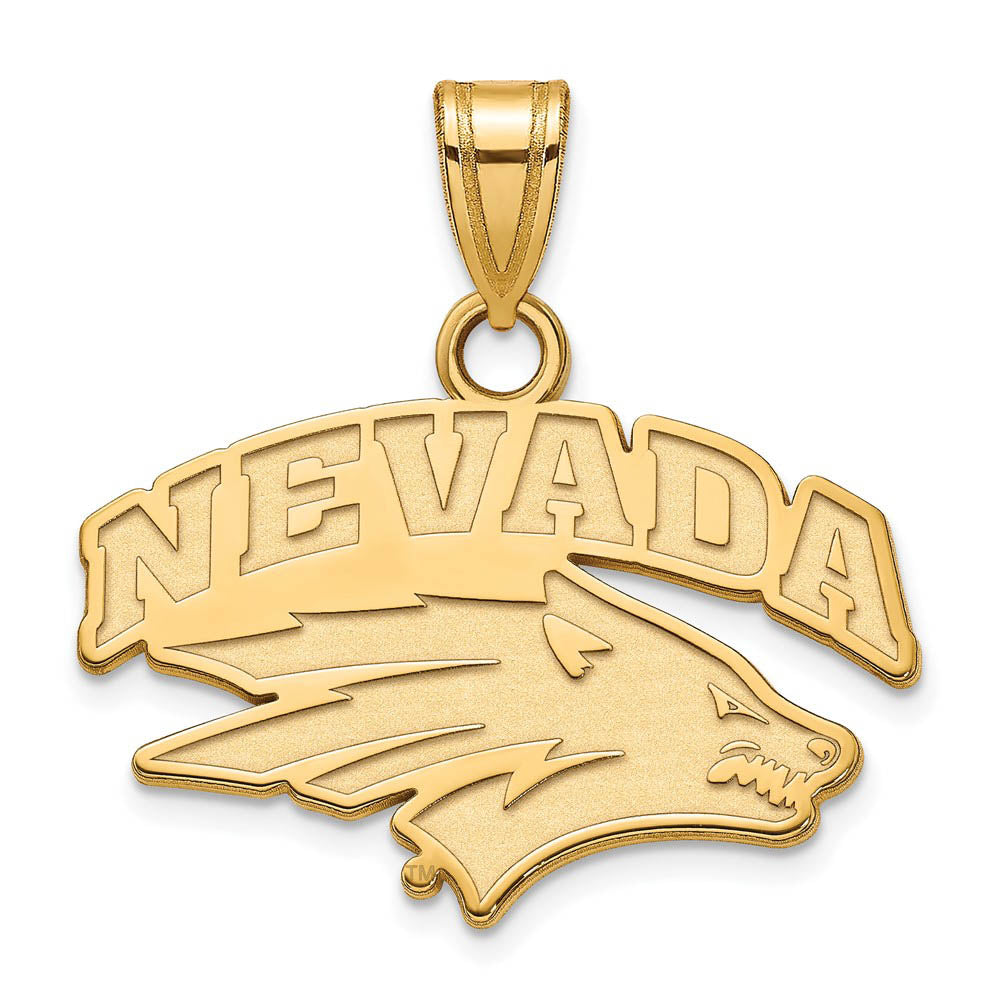 14k Gold Plated Silver U. of Nevada Small Logo Pendant, Item P20773 by The Black Bow Jewelry Co.