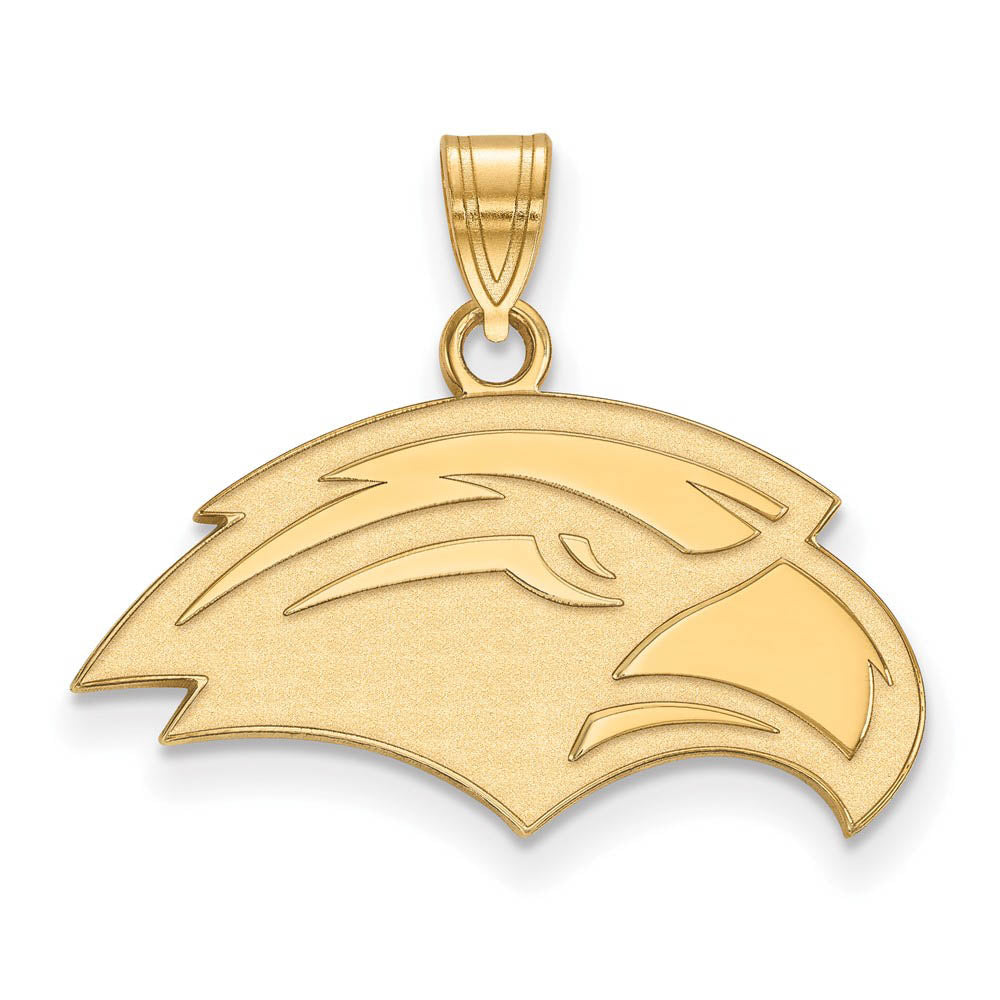 14k Gold Plated Silver Southern Miss Small Pendant, Item P20775 by The Black Bow Jewelry Co.