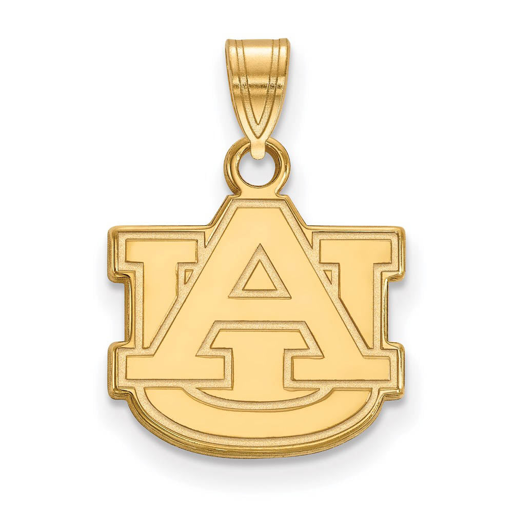 14k Gold Plated Silver Auburn U Small 'AU' Pendant, Item P20778 by The Black Bow Jewelry Co.