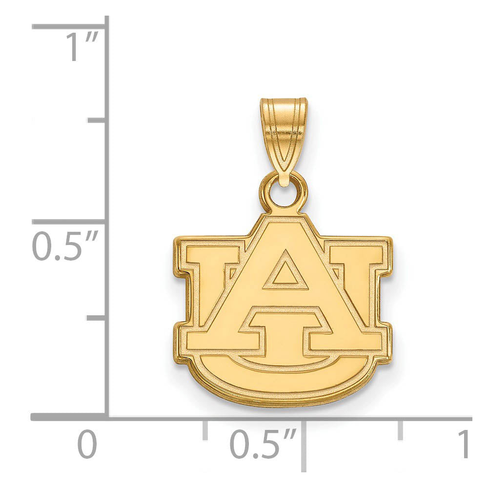 Alternate view of the 14k Gold Plated Silver Auburn U Small 'AU' Pendant by The Black Bow Jewelry Co.