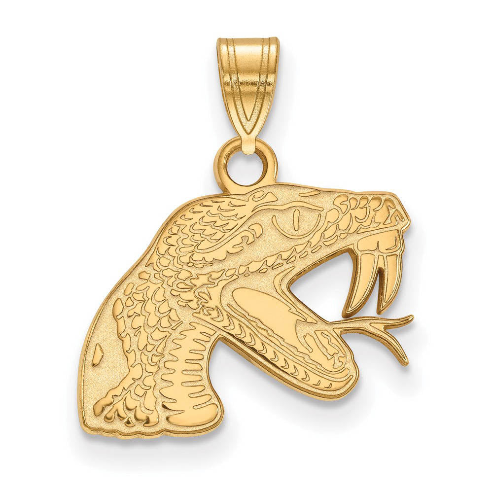14k Gold Plated Silver Florida A&M U Small Pendant, Item P20784 by The Black Bow Jewelry Co.