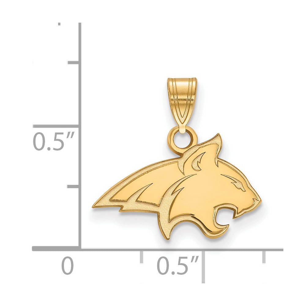 Alternate view of the 14k Gold Plated Silver Montana State Small Mascot Pendant by The Black Bow Jewelry Co.