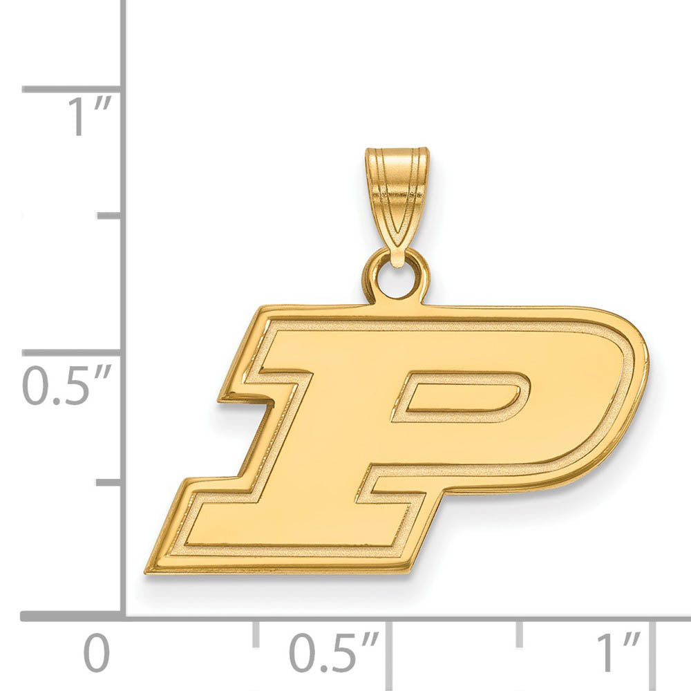 Alternate view of the 14k Gold Plated Silver Purdue Small Initial P Pendant by The Black Bow Jewelry Co.