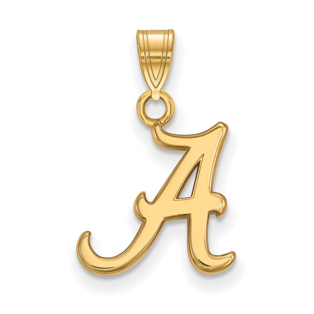 14k Gold Plated Silver U. of Alabama Small Initial A Pendant, Item P20800 by The Black Bow Jewelry Co.