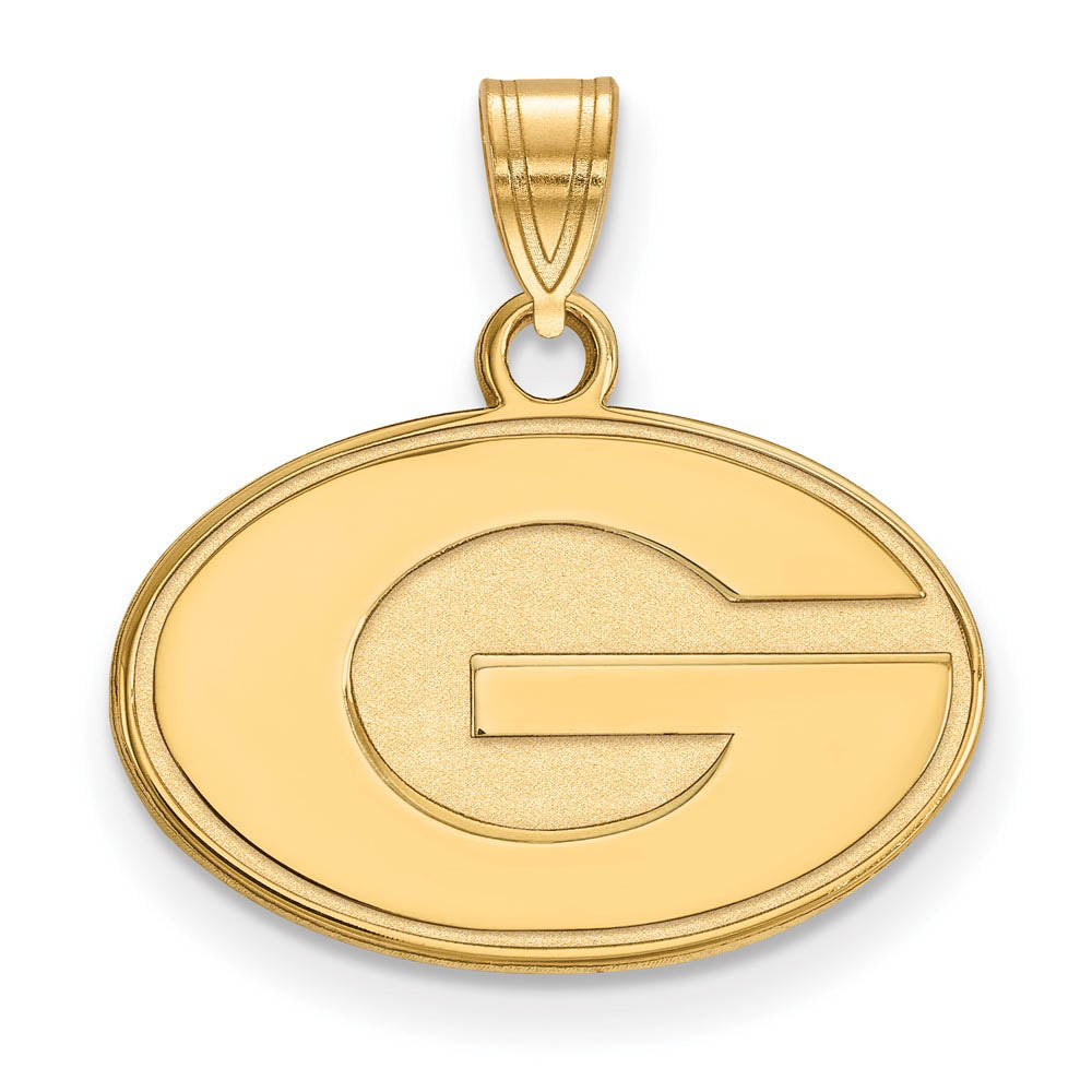 14k Gold Plated Silver U. of Georgia Small 'G' Pendant, Item P20807 by The Black Bow Jewelry Co.