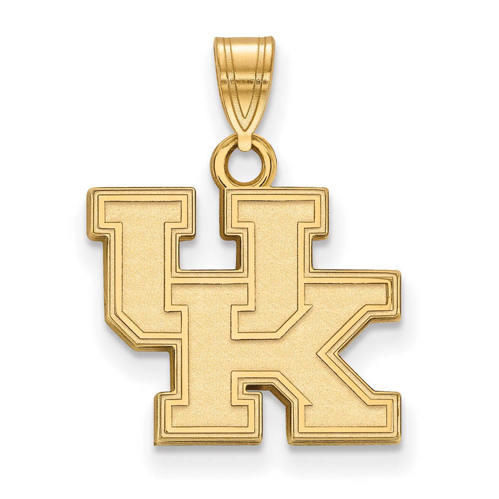 14k Gold Plated Silver U. of Kentucky Small 'UK' Pendant, Item P20811 by The Black Bow Jewelry Co.