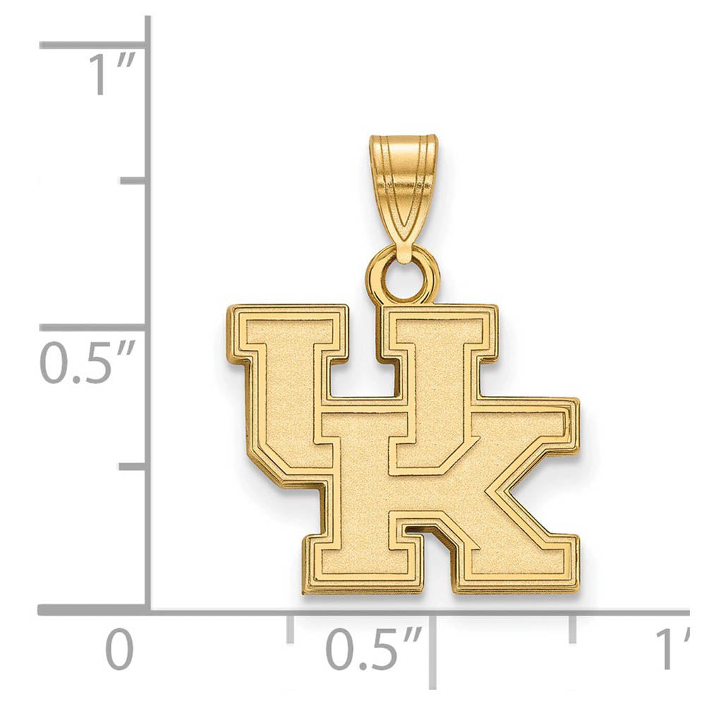 Alternate view of the 14k Gold Plated Silver U. of Kentucky Small 'UK' Pendant by The Black Bow Jewelry Co.