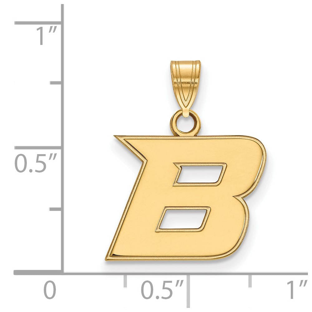 Alternate view of the 14k Gold Plated Silver Boise State Small Initial B Pendant by The Black Bow Jewelry Co.