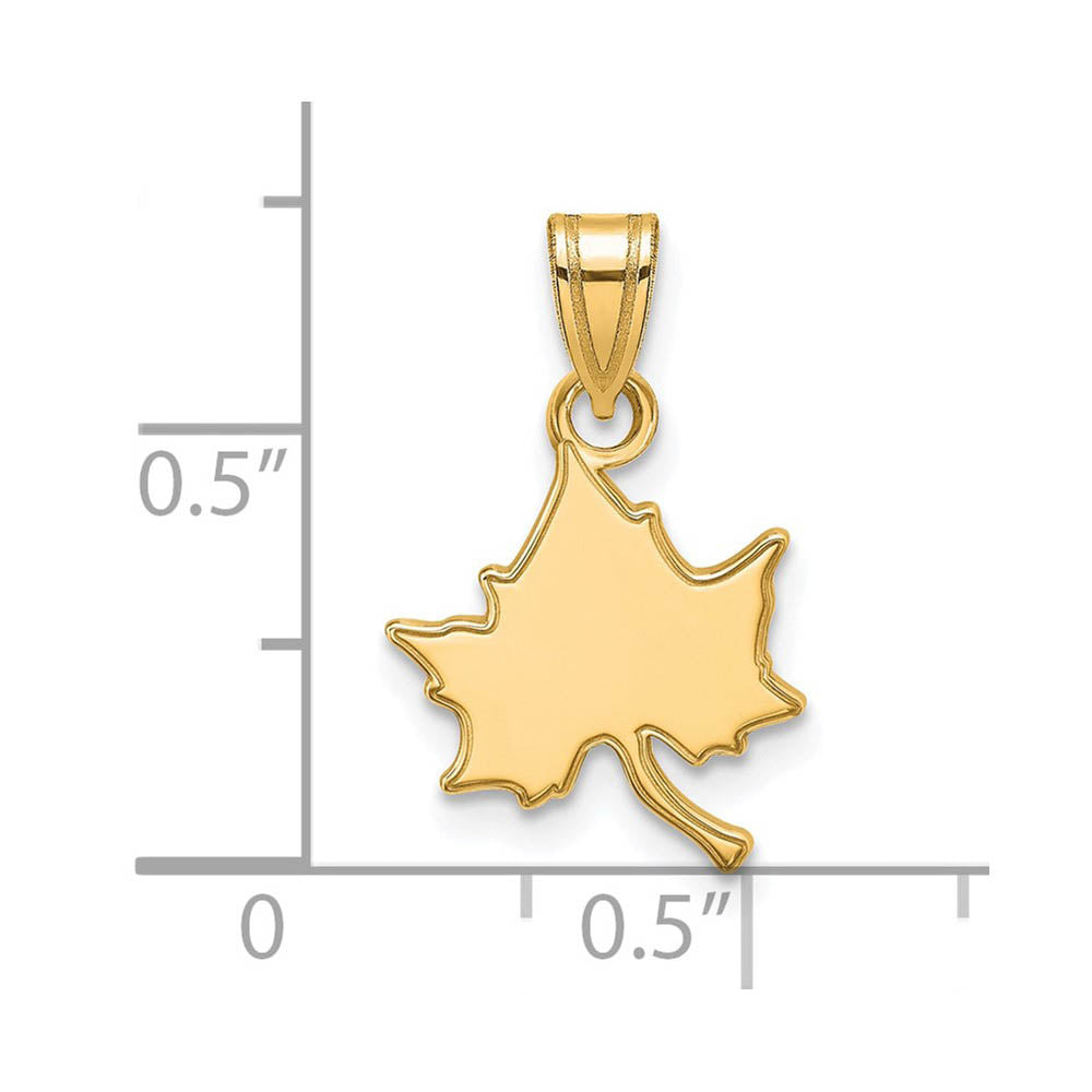 Alternate view of the 14k Gold Plated Silver Indiana State Small Pendant by The Black Bow Jewelry Co.