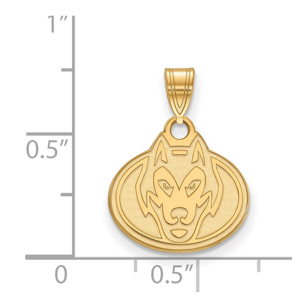 Alternate view of the 14k Gold Plated Silver St. Cloud State Small Pendant by The Black Bow Jewelry Co.