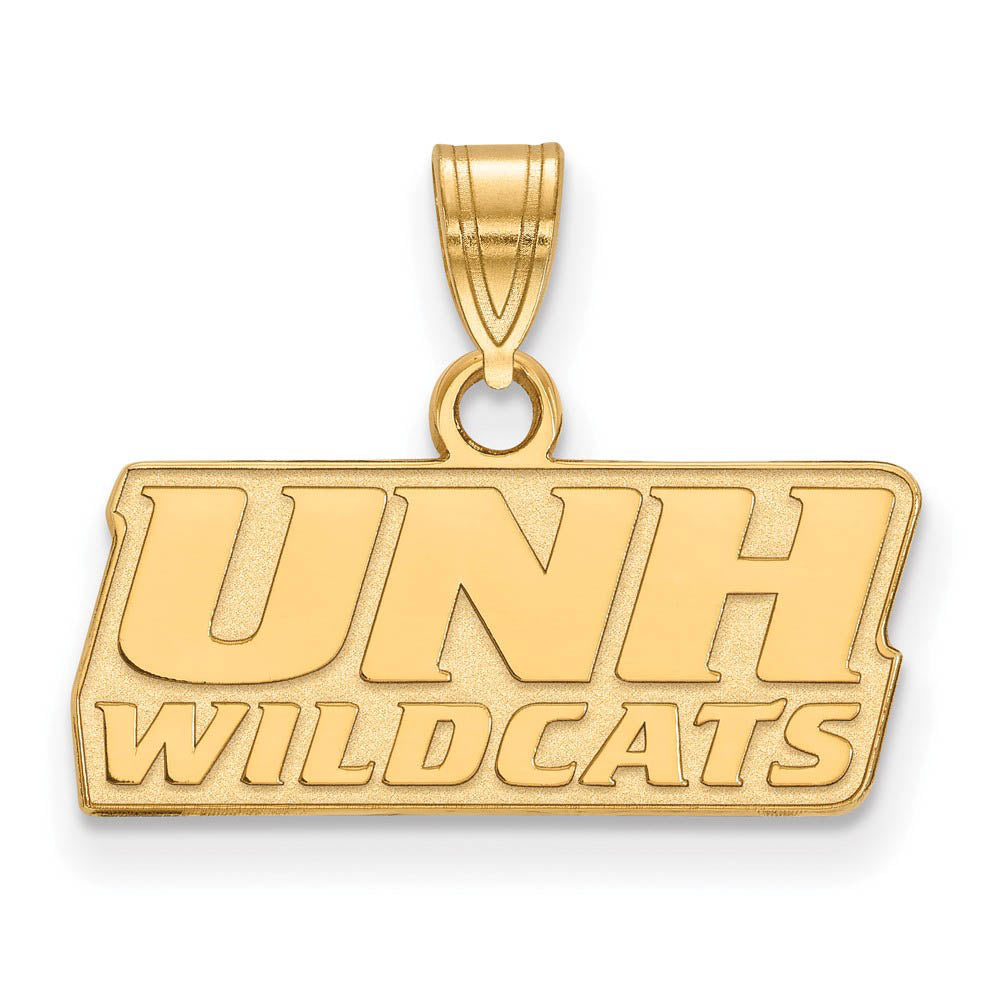 14k Gold Plated Silver U. of New Hampshire Small Pendant, Item P20853 by The Black Bow Jewelry Co.