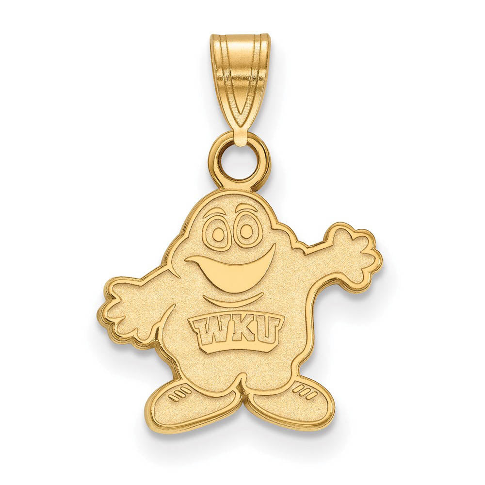 14k Gold Plated Silver Western Kentucky U. Small Mascot Pendant, Item P20873 by The Black Bow Jewelry Co.