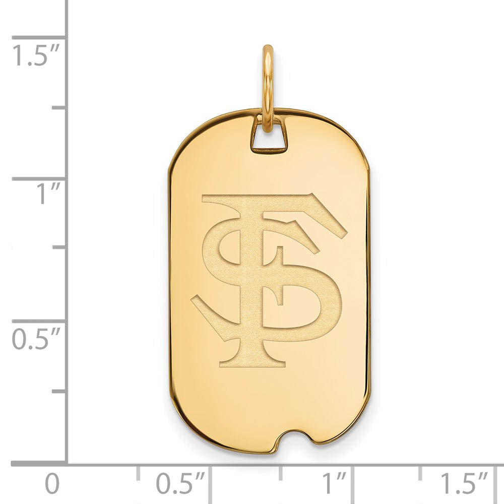 Alternate view of the 14k Gold Plated Silver Florida State Dog Tag Pendant by The Black Bow Jewelry Co.