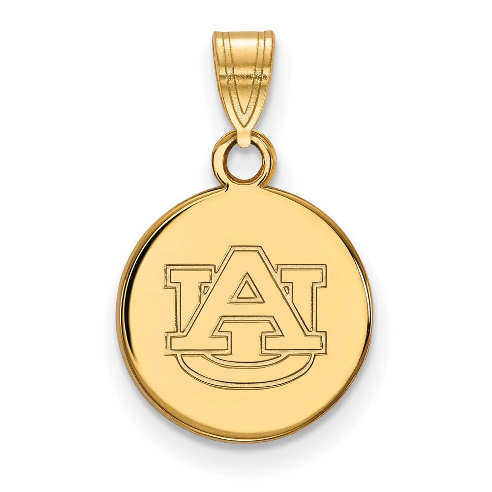 14k Gold Plated Silver Auburn U Small Disc Pendant, Item P20941 by The Black Bow Jewelry Co.