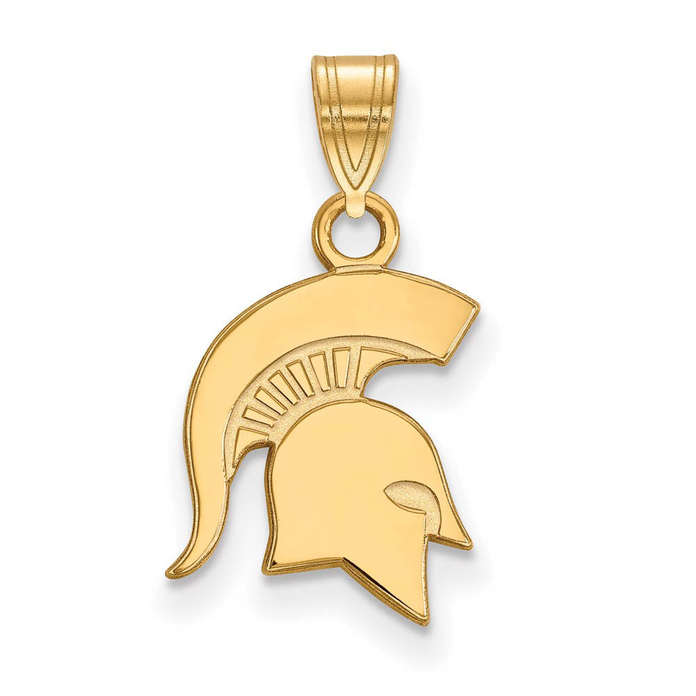 14k Gold Plated Silver Michigan State Small Logo Pendant, Item P20958 by The Black Bow Jewelry Co.