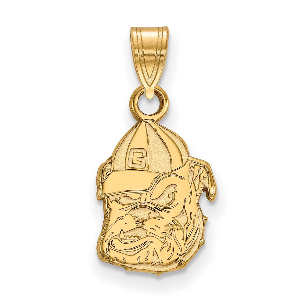14k Gold Plated Silver U. of Georgia Small Mascot Pendant, Item P20961 by The Black Bow Jewelry Co.