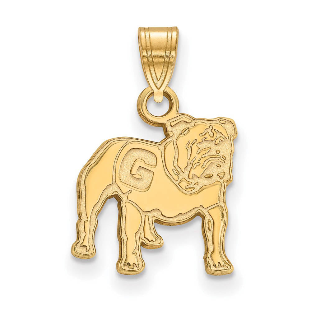 14k Gold Plated Silver U. of Georgia Small Mascot Logo Pendant, Item P20972 by The Black Bow Jewelry Co.