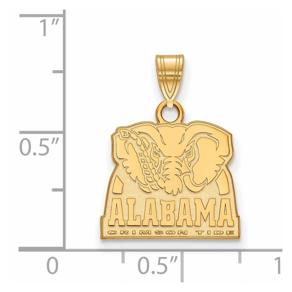 Alternate view of the 14k Gold Plated Silver U. of Alabama Small Logo Pendant by The Black Bow Jewelry Co.