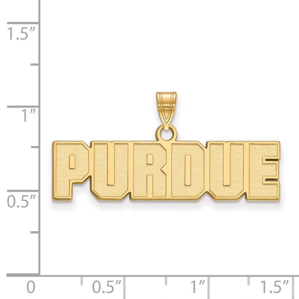Alternate view of the 14k Gold Plated Silver Purdue Small Script Pendant by The Black Bow Jewelry Co.