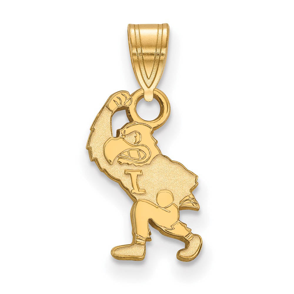 14k Gold Plated Silver U. of Iowa Small Pendant, Item P20998 by The Black Bow Jewelry Co.