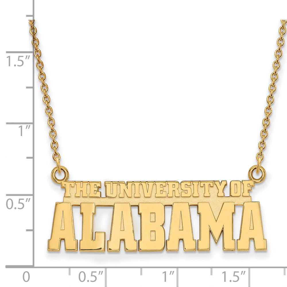 Alternate view of the 14k Gold Plated Silver U. of Alabama Small Necklace by The Black Bow Jewelry Co.