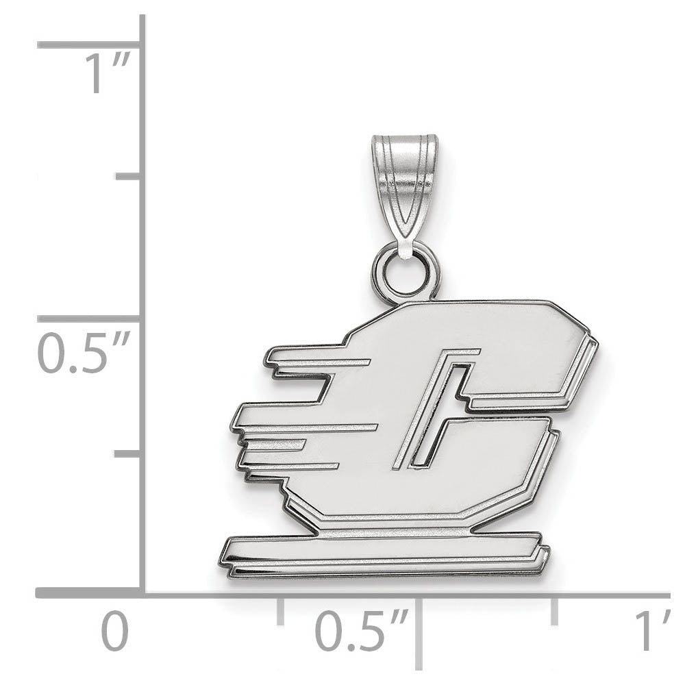 Alternate view of the Sterling Silver Central Michigan U Small Pendant by The Black Bow Jewelry Co.