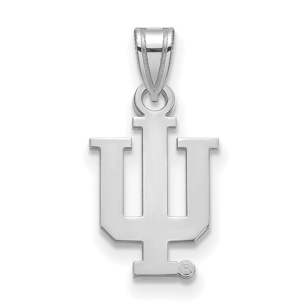 Sterling Silver Indiana U Small &#39;IU&#39; Pendant, Item P21055 by The Black Bow Jewelry Co.