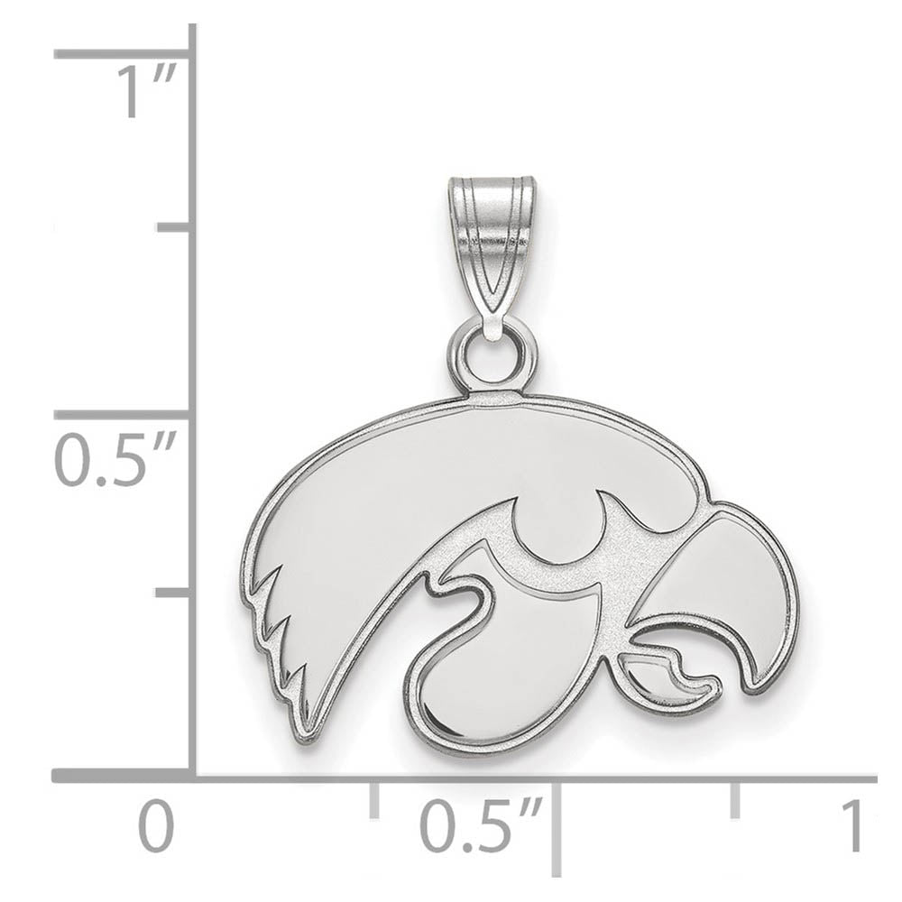 Alternate view of the Sterling Silver U. of Iowa Small Mascot Pendant by The Black Bow Jewelry Co.